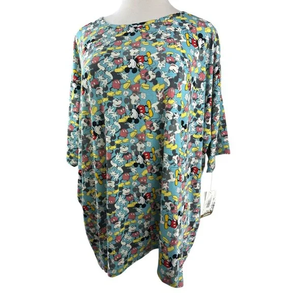 NWT LulaRoe x Disney Mickey Mouse Irma Tunic Top Short Sleeve Plus Size 3XL - Picture 2 of 15